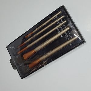Glam & Beauty Makeup Brush Set Includes 5 Brushes Grey Copper NWT